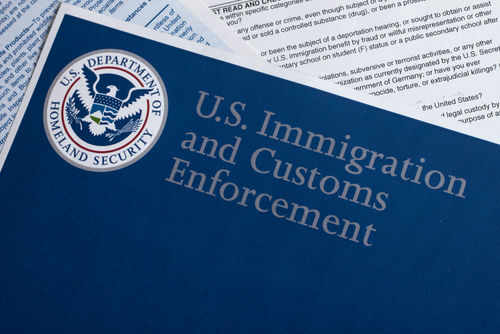 US Immigration and Customs Enforcement document folder