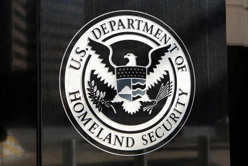 US Department of Homeland Security seal on building