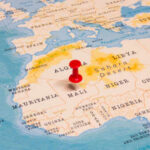 Map of Africa with a red pushpin marking Mali