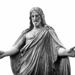 IDF Investigates Shocking Statue Attack A statue of a figure with outstretched arms, representing a religious theme