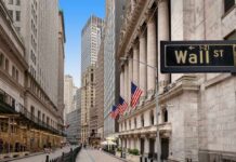 Washington’s Surprise Equity Grab Rocks Corporations View of Wall Street with skyscrapers and American flags