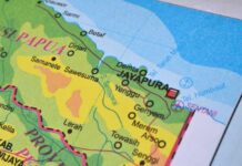 Map showing the location of Jayapura in Papua, Indonesia