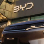 Car dealership with BYD logo and vehicles displayed