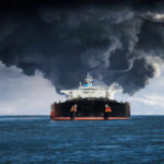 Third Tanker Silenced—Tehran On Notice Large ship emitting thick black smoke at sea