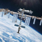 International Space Station orbiting Earth in outer space