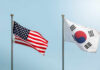 South Korea’s ‘left turn’ sparks U.S. alliance concerns Flags of the United States and South Korea waving in the wind