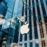 Glass Apple store facade in urban setting