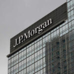 JP Morgan building with reflective glass windows