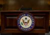 Abolish Senate? DSA’s Wild Power Play Podium with the United States Senate seal