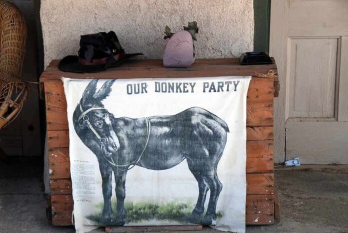 shutterstock_1348903907 donkey illustration on cloth hanging from wooden chest