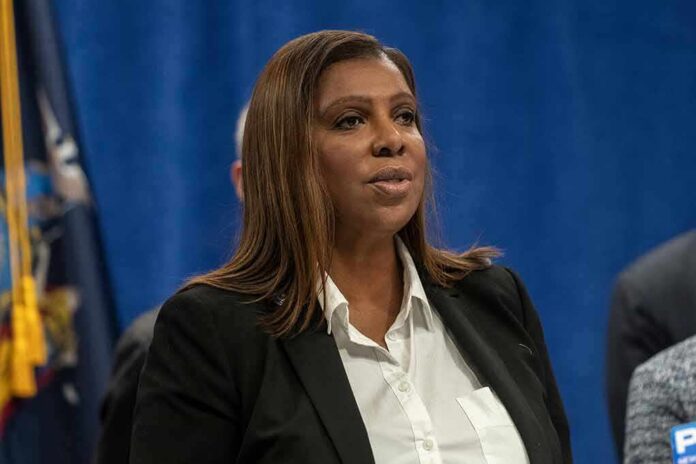 shutterstock_2161593161 woman speaking at a press conference