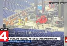 Forklift Nightmare Stuns Sheeran Crew Six workers injured in incident at Ford Field following Ed Sheeran concert Saturday night