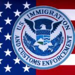 Vetting Meltdown? ICE Badge Despite Violent Past U.S. Immigration and Customs Enforcement seal over American flag