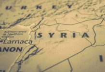U.S. Partner Vanishes – Reappears in Assad Uniform Map close-up of Syria and surrounding regions