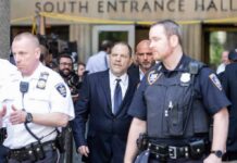 Hollywood Titan Falls – Appeals Reboot Backfires, Guilty Again Harvey Weinstein walks outside a courthouse surrounded by police officers