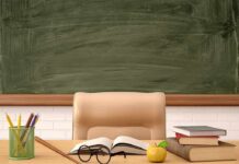 Teacher Exposed: Identity Hoax Shocks Philly Schools Teacher's desk with books, apple, and chalkboard