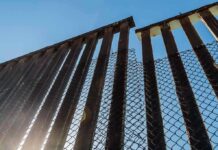 Border Whiplash: Tijuana Beds Go Empty Steel border fence with chain-link mesh under blue sky