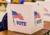 DOJ Drops Bomb: Green Card Voting Scandal Erupts voting booth with American flag graphics