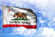 Bonta Shrugs Off Ballot Bombshell California state flag waving against a blue sky