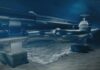 Underwater pipeline with valve on seabed